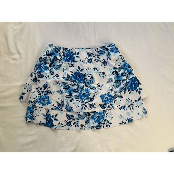 Women's Yoniqui Tankini & Swim Skirt Set, Blue/White, Size Large, Flowers - Picture 9 of 9